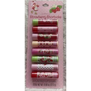 8 Pack Strawberry Shortcake Flavored Lip Balms Lemon Meringue Cake Batter NEW
